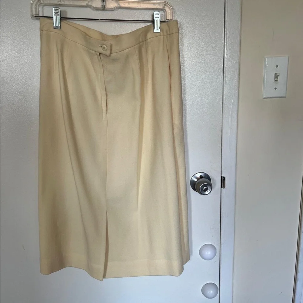 Dior Women's Cream Blazer with Skirt Gold Accents